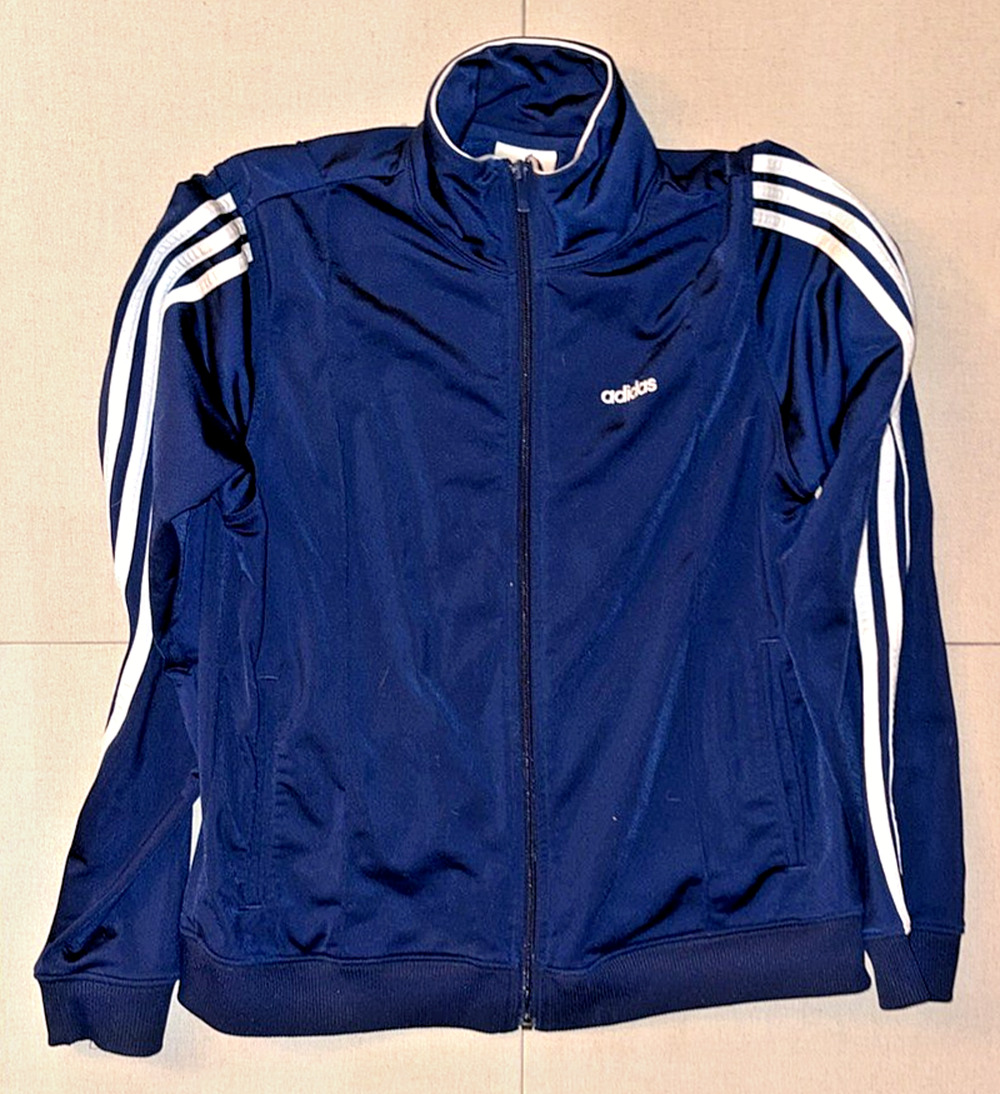 Adidas Women's Zippered Training Jacket, Blue, Size Large